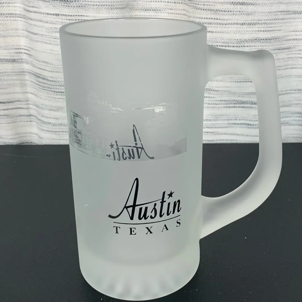 Austin, Texas souvenir frosted beer mug.